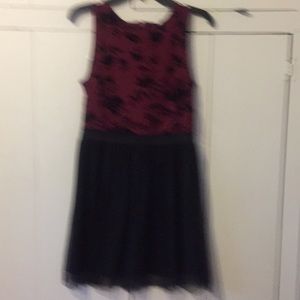 Black and burgundy lacy dress